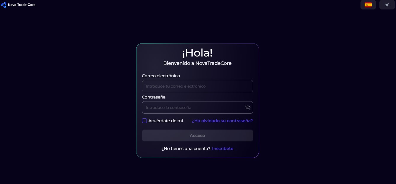Novatradecore Registration Page