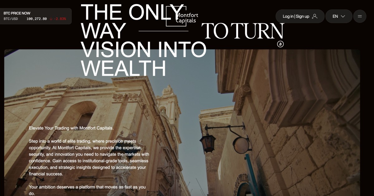 Montfort Capitals home page screenshot