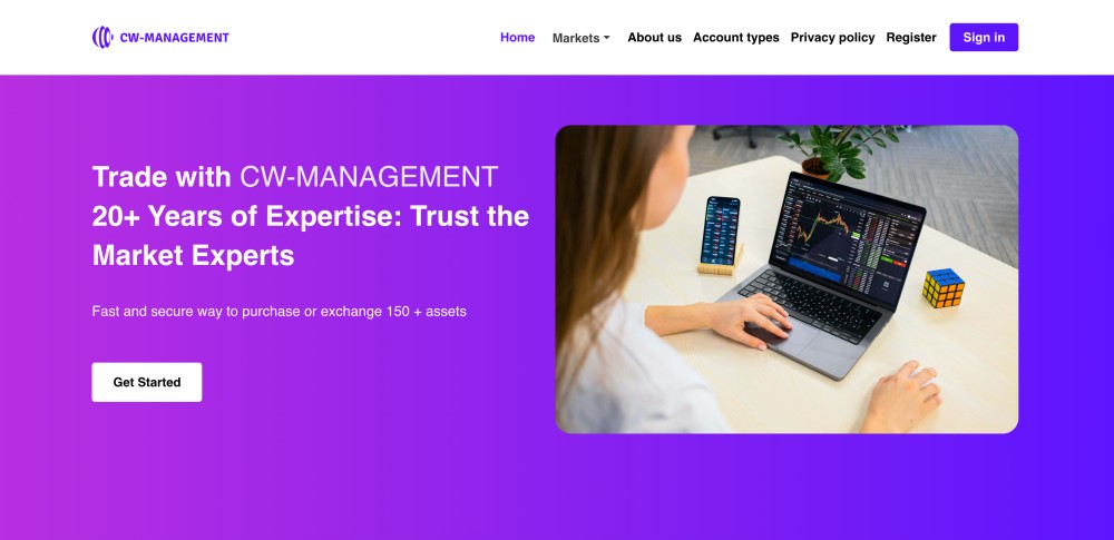 cw management home page screenshot