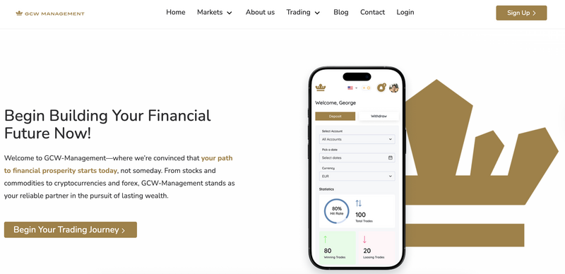 gcw management home page screenshot | Cryptocurrency Regulation gcw management home page screenshot